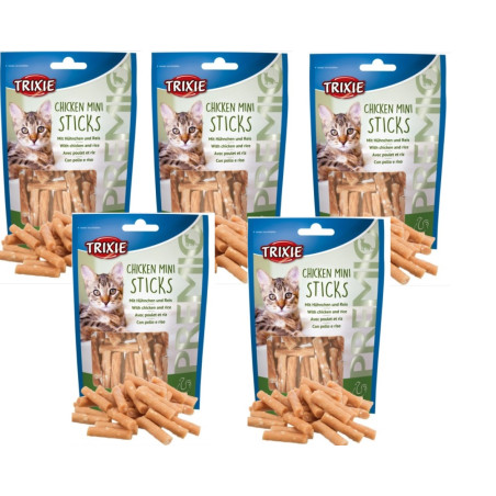 zestaw 5 x Trixie, kot, Premio Mini Sticks, kurczak / ryż, 50 g