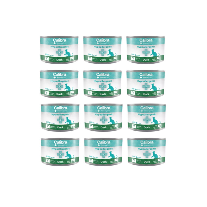 zestaw 12x200g Calibra VD, kot, Hypoallergenic, kaczka, 12 x 200 g