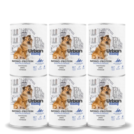 Over Zoo Urban Pets Karma dla psa Mono protein wieprzowina 6 x 400g