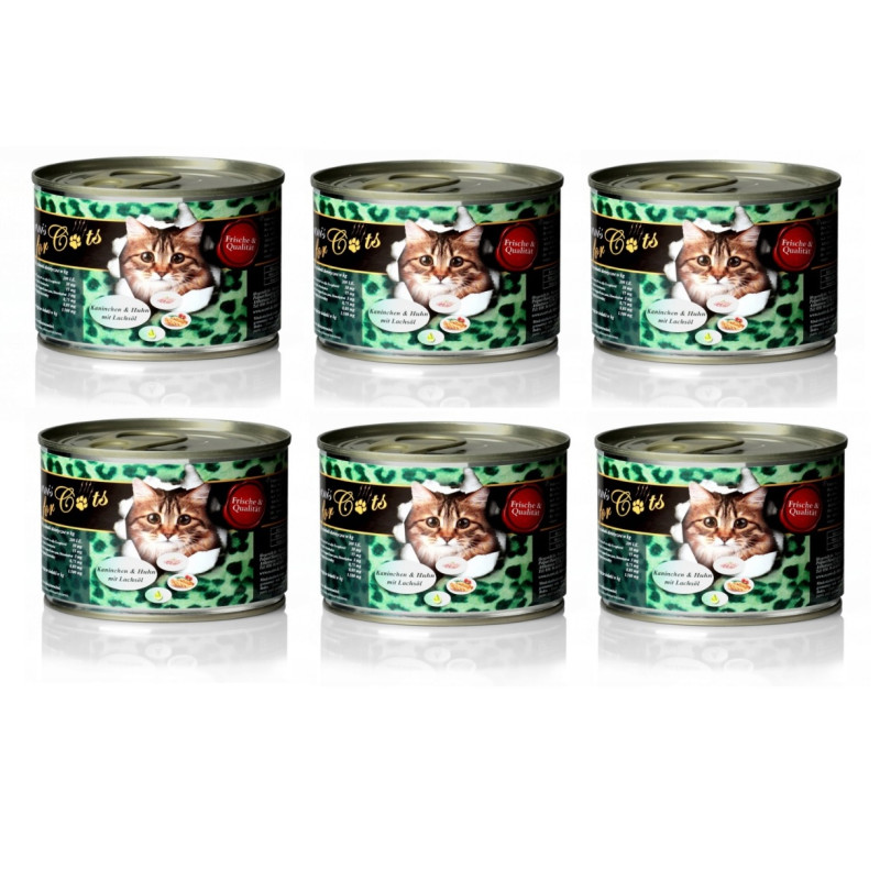 ZESTAW 6 x O'Canis kot Królik, kurczak i olej łososiowy, 200 g mokra karma