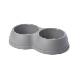 Barry King, pies, kot, miska plastikowa, podwójna, 1,2 L, szara/beżowa/niebieska BK-14265