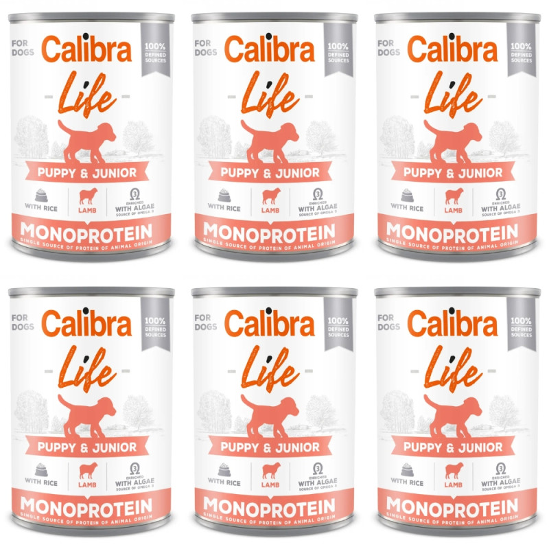 CALIBRA DOG LIFE PUPPY & JUNIOR LAMB & RICE 6 x 400 G