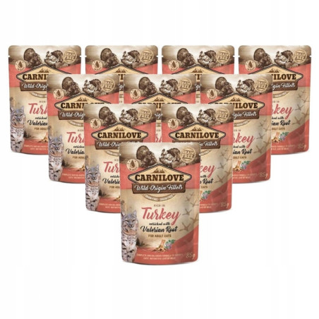 CARNILOVE CAT POUCH TURKEY&VALERIAN 10 x 85g