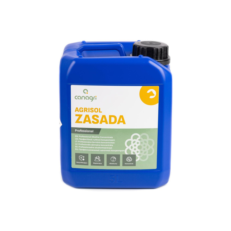 Zasadowy preparat myjąco - dezynfekujący Agrisol Zasada, 5 kg, Canagri
