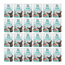 BRIT CARE MINI POUCH SALMON&HERRING STERILISED 24 x 85g