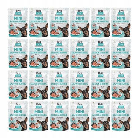 BRIT CARE MINI POUCH SALMON&HERRING STERILISED 24 x 85g