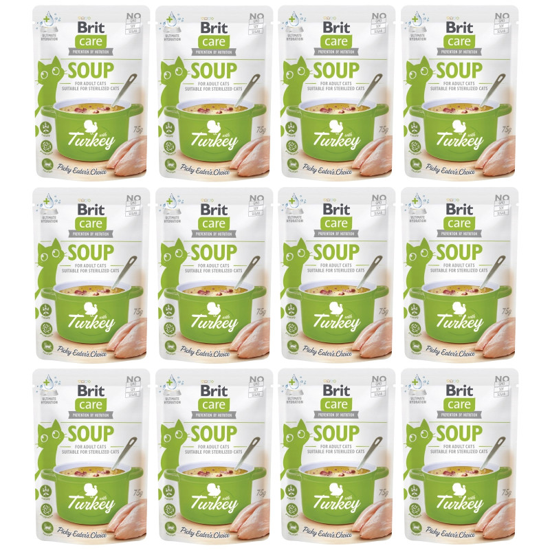 BR.CARE CAT SOUP WITH TURKEY 12 x 75g