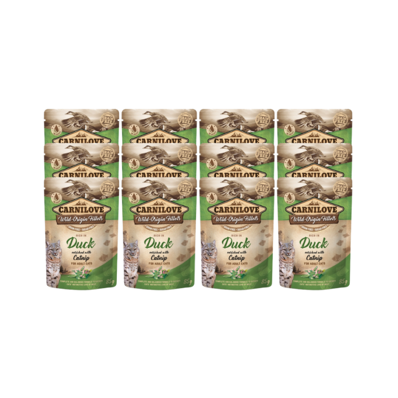 CARNILOVE CAT POUCH DUCK&CATNIP 12 x 85g