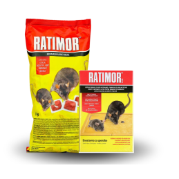 Ratimor pasta czerwona bromadiolon 1 kg przeciwko myszom i szczurom+Ratimor, pułapka klejowa z wabikiem na gryzonie, 26,5 x 19,5