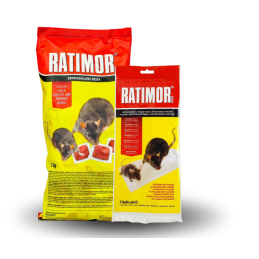 Ratimor pasta czerwona bromadiolon 1 kg przeciwko myszom i szczurom + Pułapka klejowa na myszy i szczury, 2 arkusze, 280 x 140 m