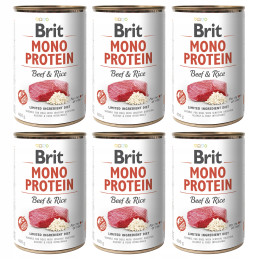BRIT MONO PROTEIN BEEF & RICE 6 x 400 g