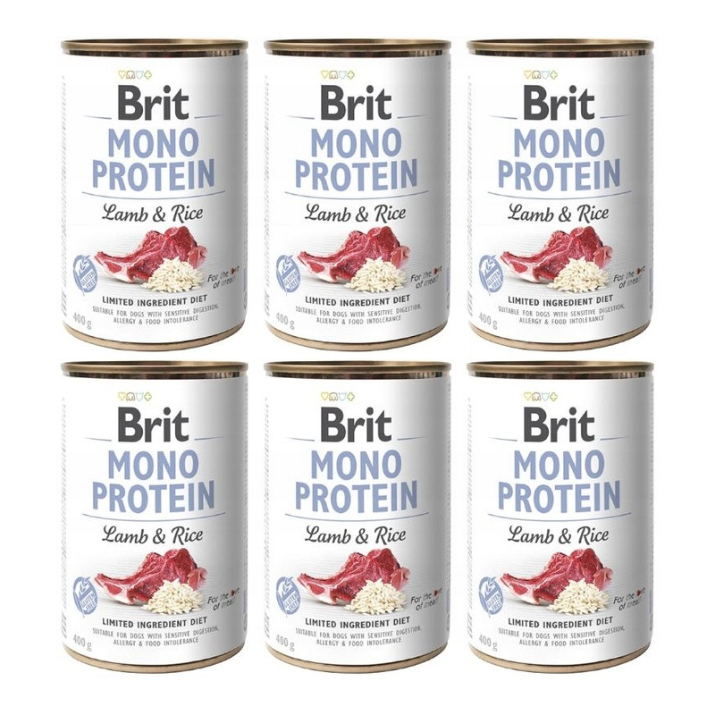 BRIT MONO PROTEIN LAMB & RICE 6 x 400g