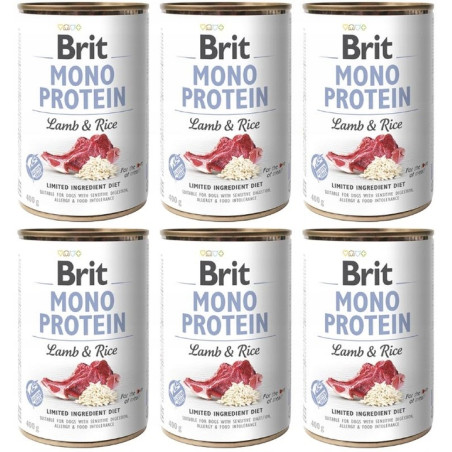 BRIT MONO PROTEIN LAMB & RICE 6 x 400g