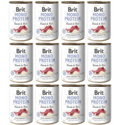 BRIT MONO PROTEIN LAMB & RICE 12 x 400g