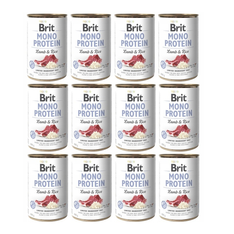 BRIT MONO PROTEIN LAMB & RICE 12 x 400g