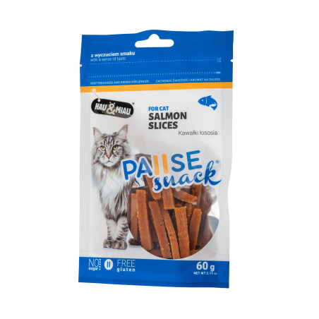 Hau&Miau, Pausesnack, przysmak dla kota, kawałki łososia 60 g