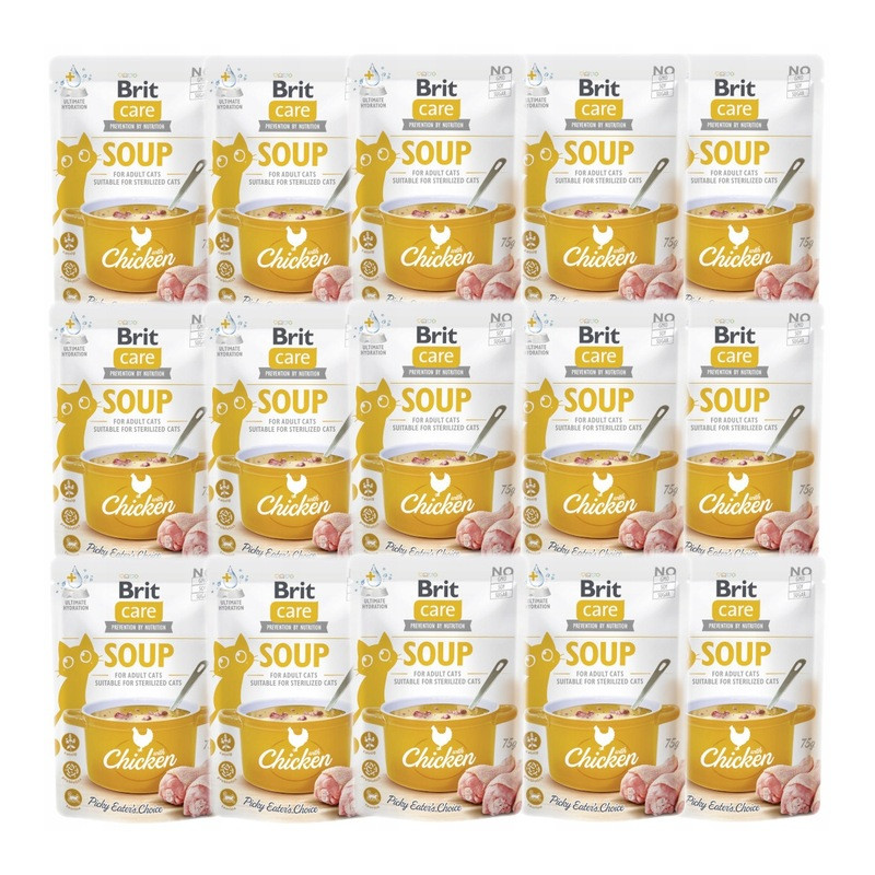 BRIT CARE Cat Soup with Chicken - z kurczakiem 15 x 75g
