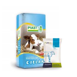Piast Cielak Vital Pasza 25 kg + Polfamix C Witaminy dla Cieląt, 1 kg