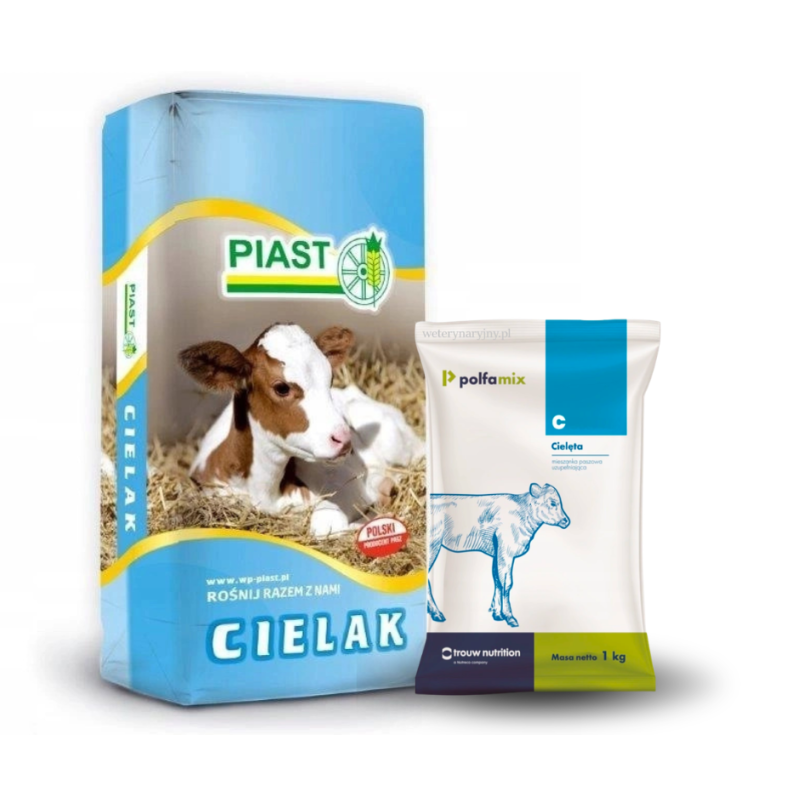 Piast, Cielak Suchy TMR, bydło, 20 kg + Polfamix C dla cieląt 1 kg