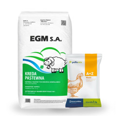 Kreda pastewna średnioziarnista, 0,4-0,8, 25kg + Trouw Nutrition, Polfamix A+Z, witaminy dla drobiu 1kg
