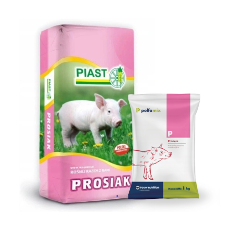 MPP Prosiak 1 25kg + Polfamix P, mieszanka paszowa dla prosiąt i warchlaków, 1 kg