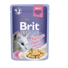 BR.CAT POUCH 85g JELLY FILLETS WITH CHICKEN