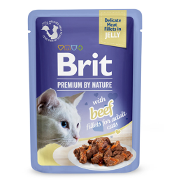 BR.CAT POUCH 85g JELLY FILLETS WITH BEEF