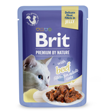 BR.CAT POUCH 85g JELLY FILLETS WITH BEEF