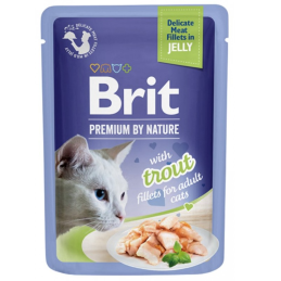 BR.CAT POUCH 85g JELLY FILLETS WITH TROUT