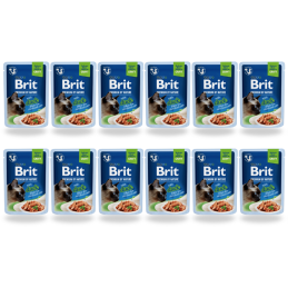 12 x Brit Premium Sterilised Duck Fillets Gravy, 85 g Mokra Karma dla kota.