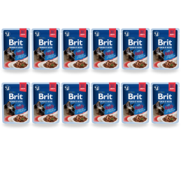 12 x Brit Premium Sterilised Lamb Fillets Gravy, 85 g Mokra Karma dla kota.