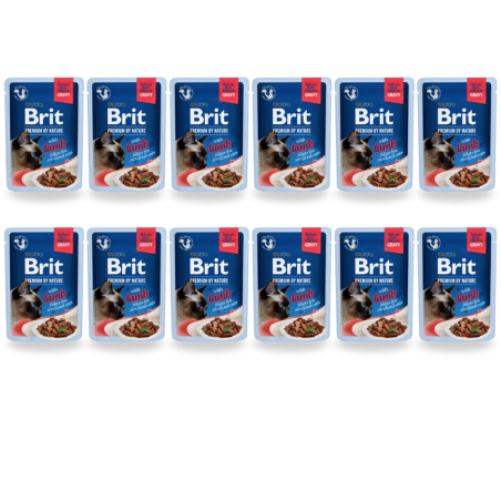 12 x Brit Premium Sterilised Lamb Fillets Gravy, 85 g Mokra Karma dla kota.