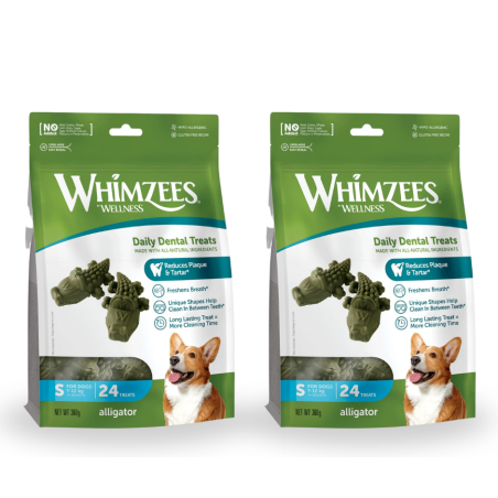 2 x Whimzees, aligatorki, S, 24 szt, gryzaki dla psów