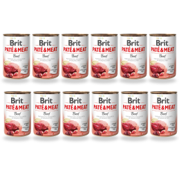 12 x  Brit, Paté & Meat Beef pies 400 g, mokra karma dla psa.
