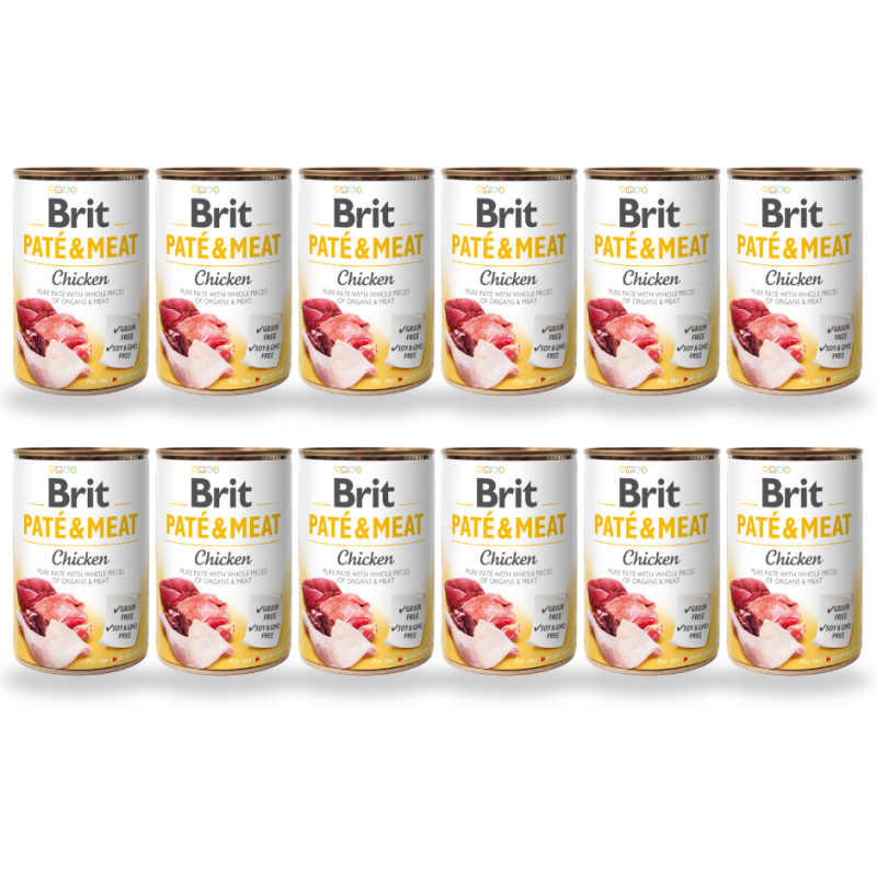 12 x BRIT Paté & Meat Chicken dla psa 400 g mokra karma dla psa