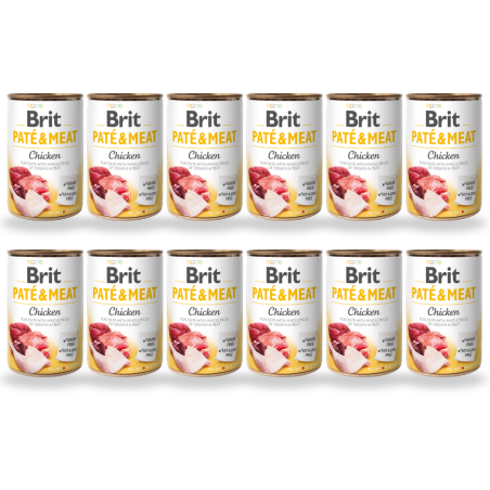 12 x BRIT Paté & Meat Chicken dla psa 400 g mokra karma dla psa