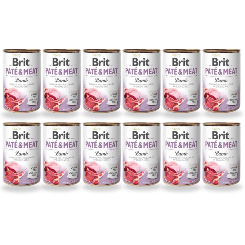 12 x Brit Pate&Meat Lamb dla psa 400 g mokra karma z jagnięciną