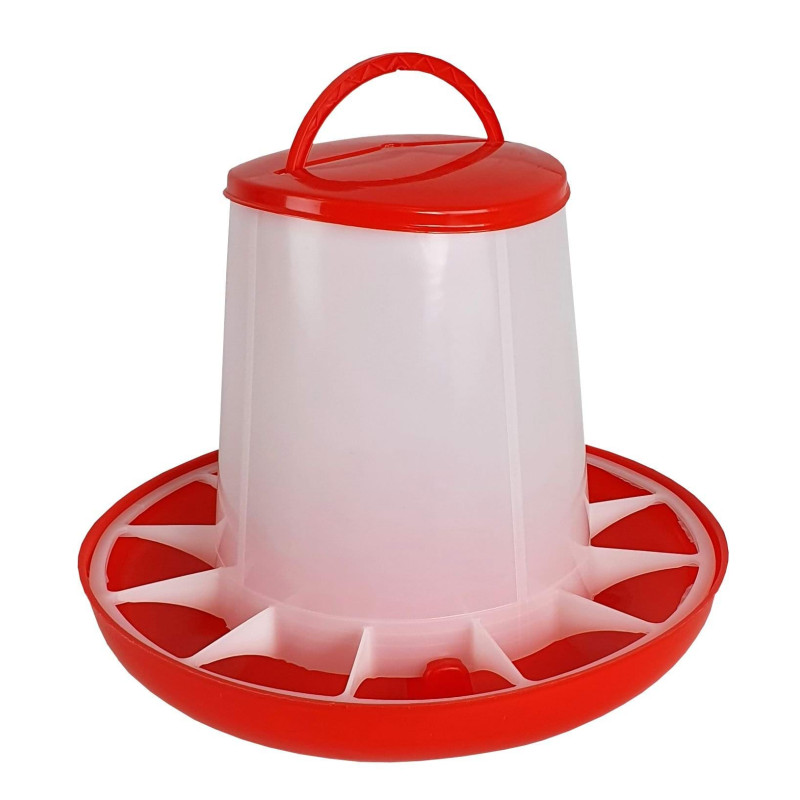 Kerbl, Karmidło dla drobiu, biało czerwone, zakręcane, 6 kg