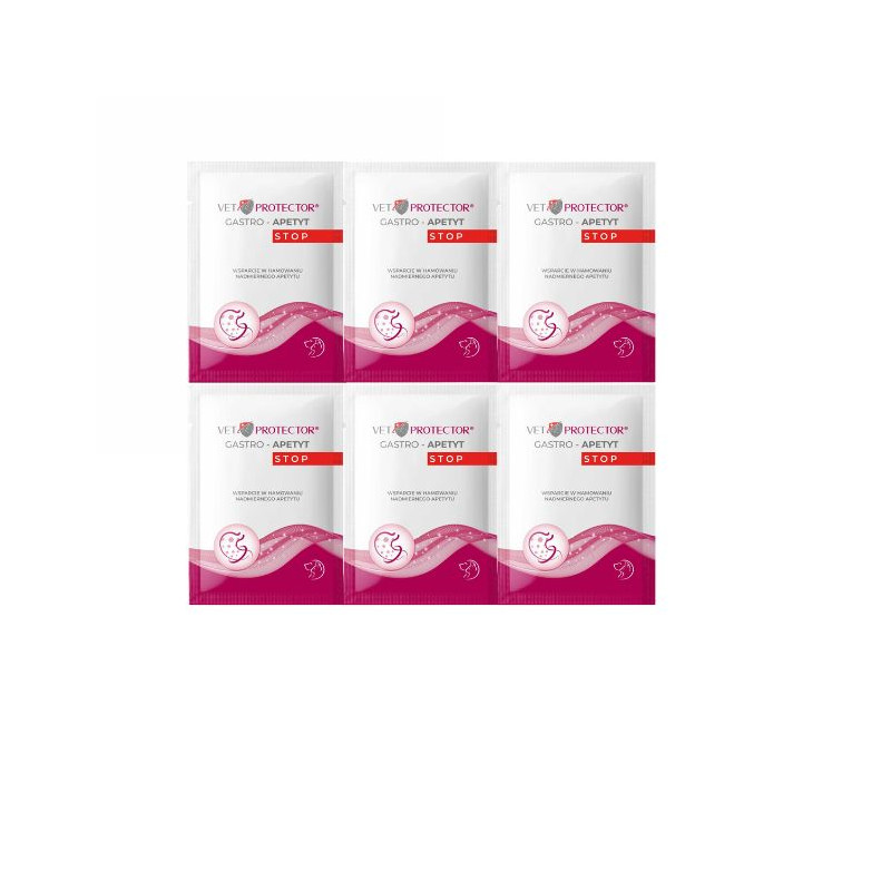 6 x JM Sante, Vet Protector, Gastro Apetyt-Stop ,suplement diety, saszetka 3.5g