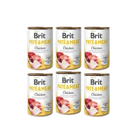 BRIT PATE&MEAT CHICKEN 800g mokra karma dla psa,6 x 800g