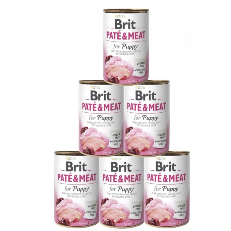 6 x Brit Pate & Meat Puppy, 800 g