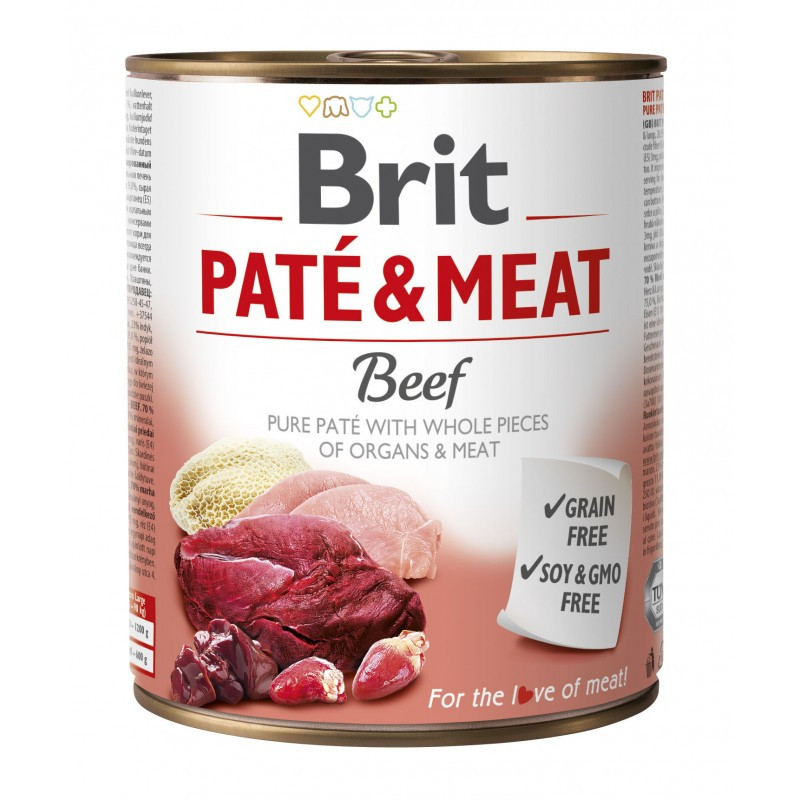 BRIT PATE&MEAT BEEF 800g mokra karma dla psa z wołowiną