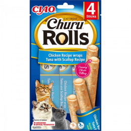 INABA Cat Churu Rolls receptura kurczak z tuńczykiem i przegrzebkami 4x10g (40g)