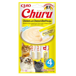 INABA CIAO CHURU Chicken with Cheese 4x14g, Przysmaki dla kota z kurczakiem i serem
