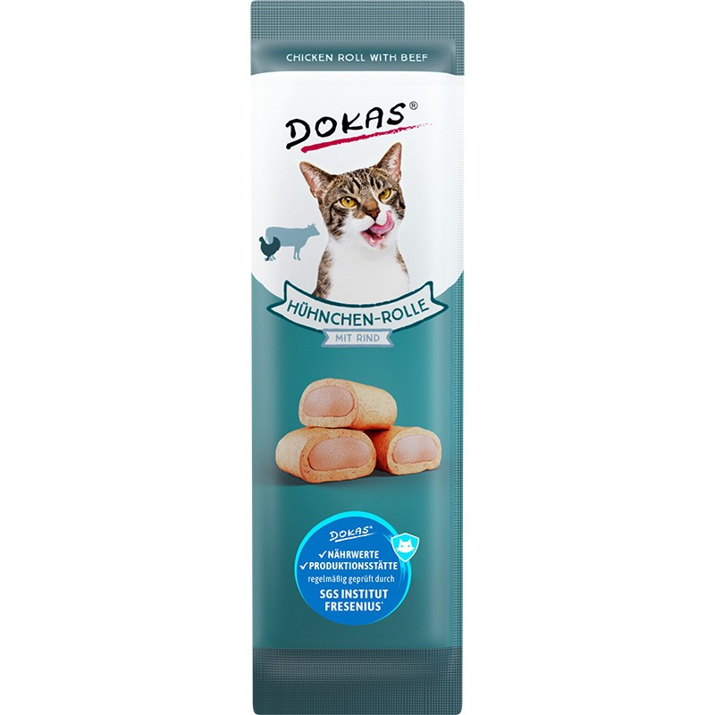 DOKAS miękkie poduszeczki kurczak z wołowiną 10g 204838