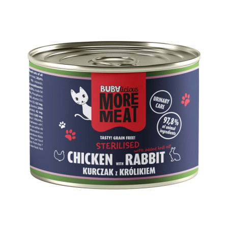 BUBAlicious More Meat dla kota duo 185 g STERILISED KURCZAK KRÓLIK 8774