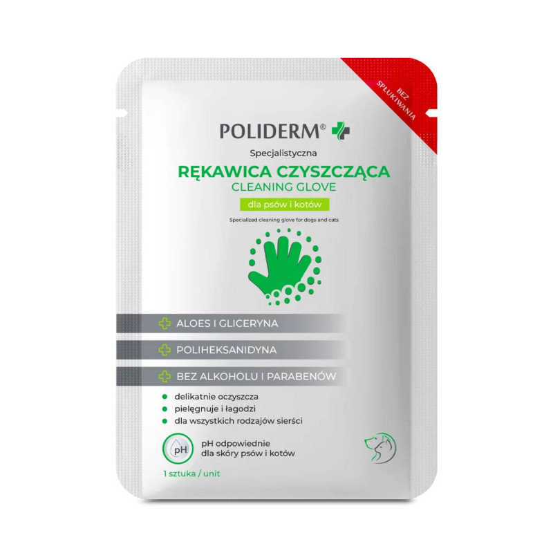 Poliderm Rękawica do czyszczenia dla psa i kota 1 szt JM Sante
