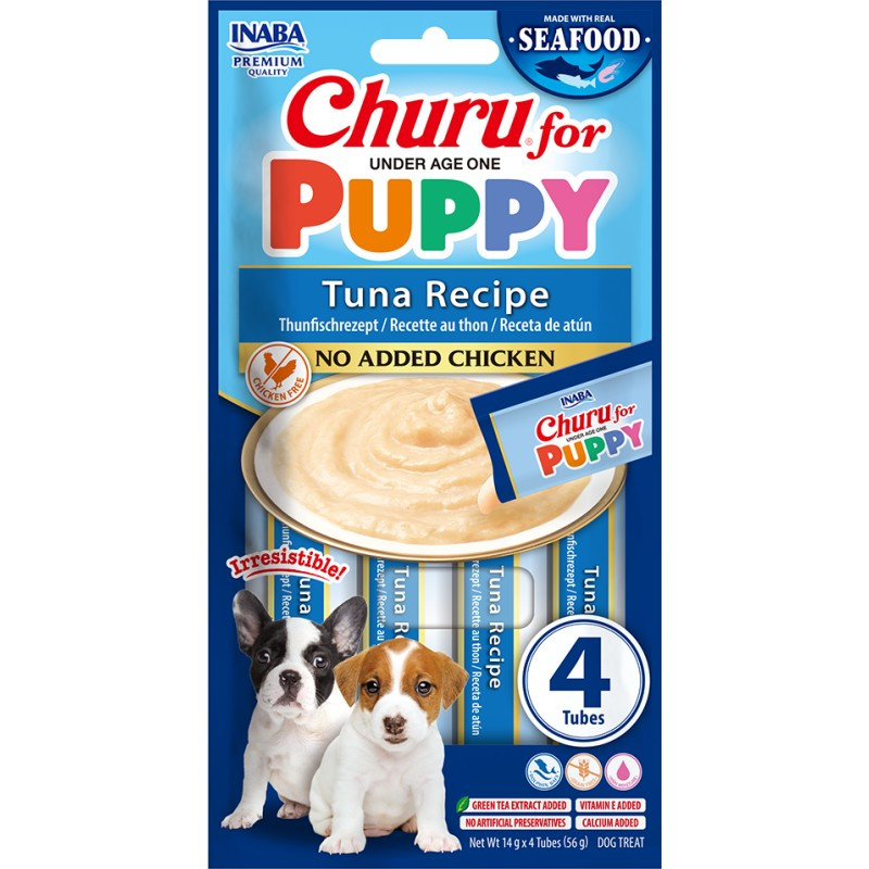 INABA DOG CHURU FOR PUPPY TUNA RECEIPE 4X14g (56g)