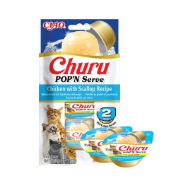 INABA CAT CHURU POP'N SERVE CHICKSCALLOP2x35g(70g)