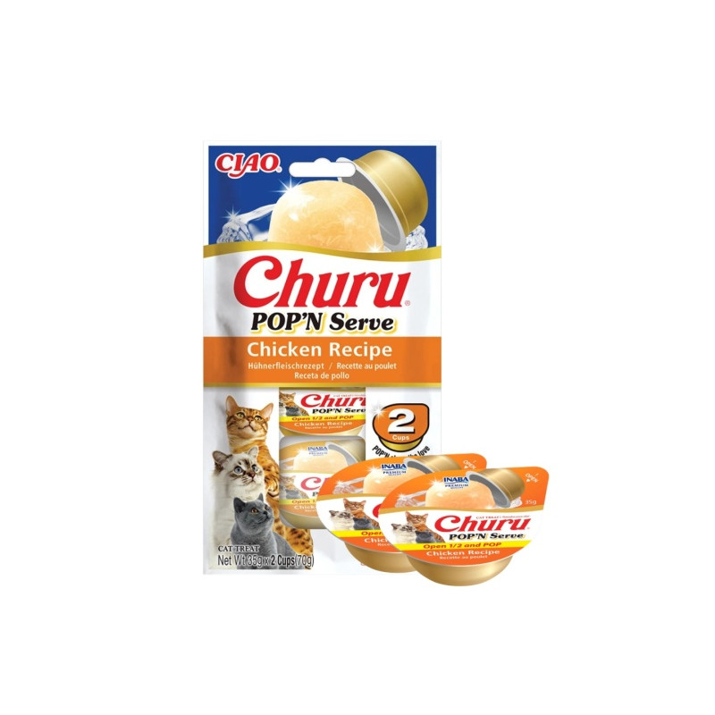 INABA CAT CHURU POP'N SERVE CHICKEN 2x35g(70g)